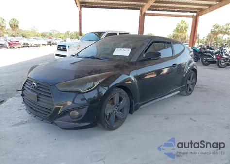 2014 Hyundai Veloster Turbo W/Black from USA, damaged, VIN KMHTC6AE0EU210837